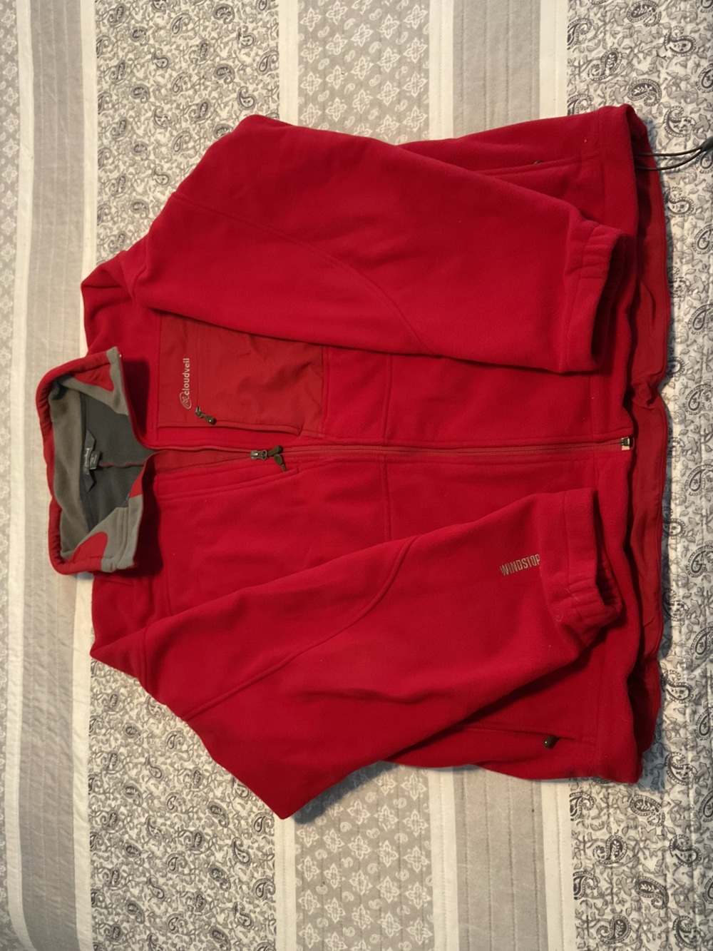 Patagonia Red Fleece Jacket with Gray Interior Trim
